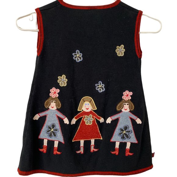 BLU CHILDS Sweater Dress So Cute Size 3 Blue with Applique Girls - Picture 4 of 7